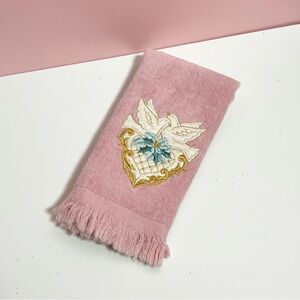 Vintage pink pastel dove bathroom hand towel